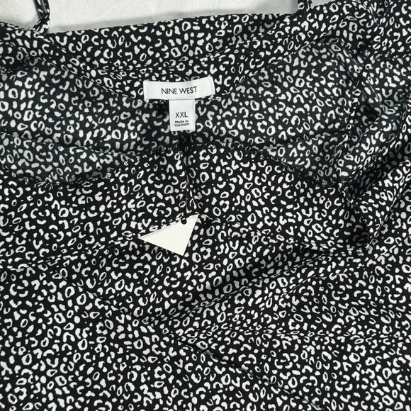 Nine West Camisole Women XXL Black White NWT Animal Print Adjustable Strap Tank - Picture 2 of 8
